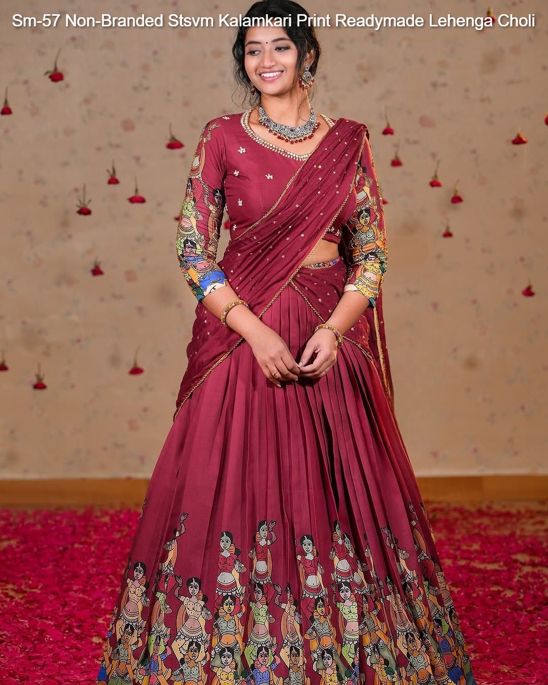 Sm-57 Non-Branded Stsvm Kalamkari Print Readymade Lehenga Choli