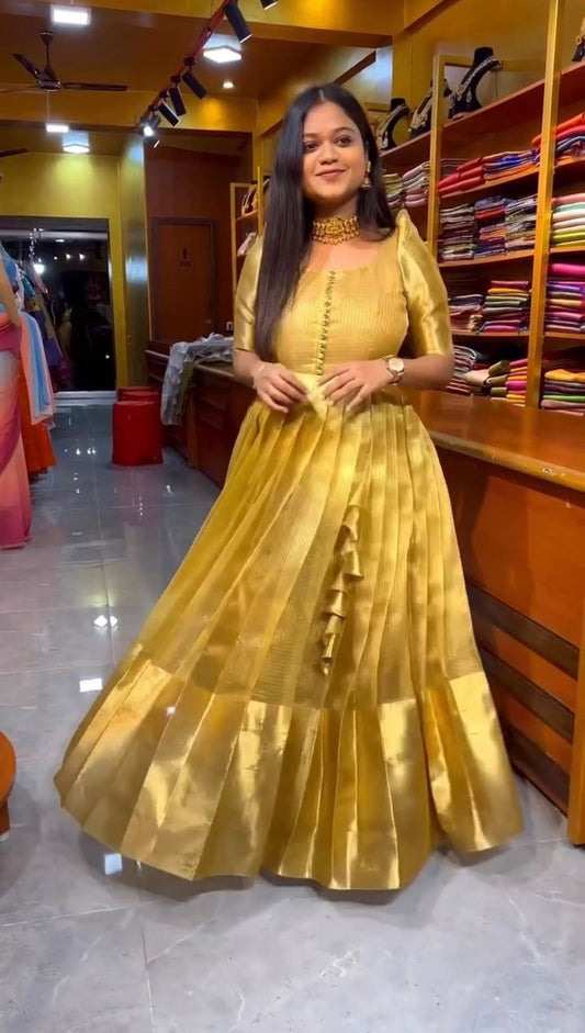 Sm-63 Non-Branded Stsvm Pure Banarasi One Piece Gown