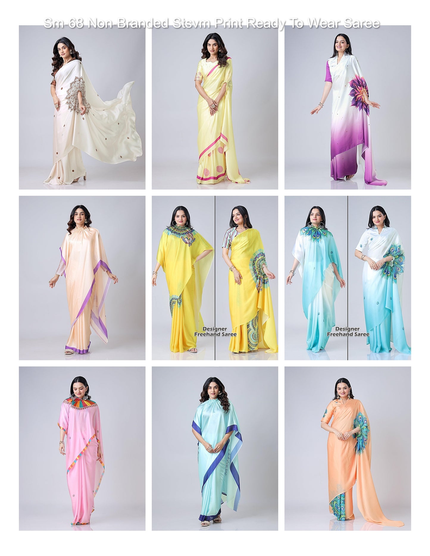 Sm-68 Non-Branded Stsvm Print Ready To Wear Saree