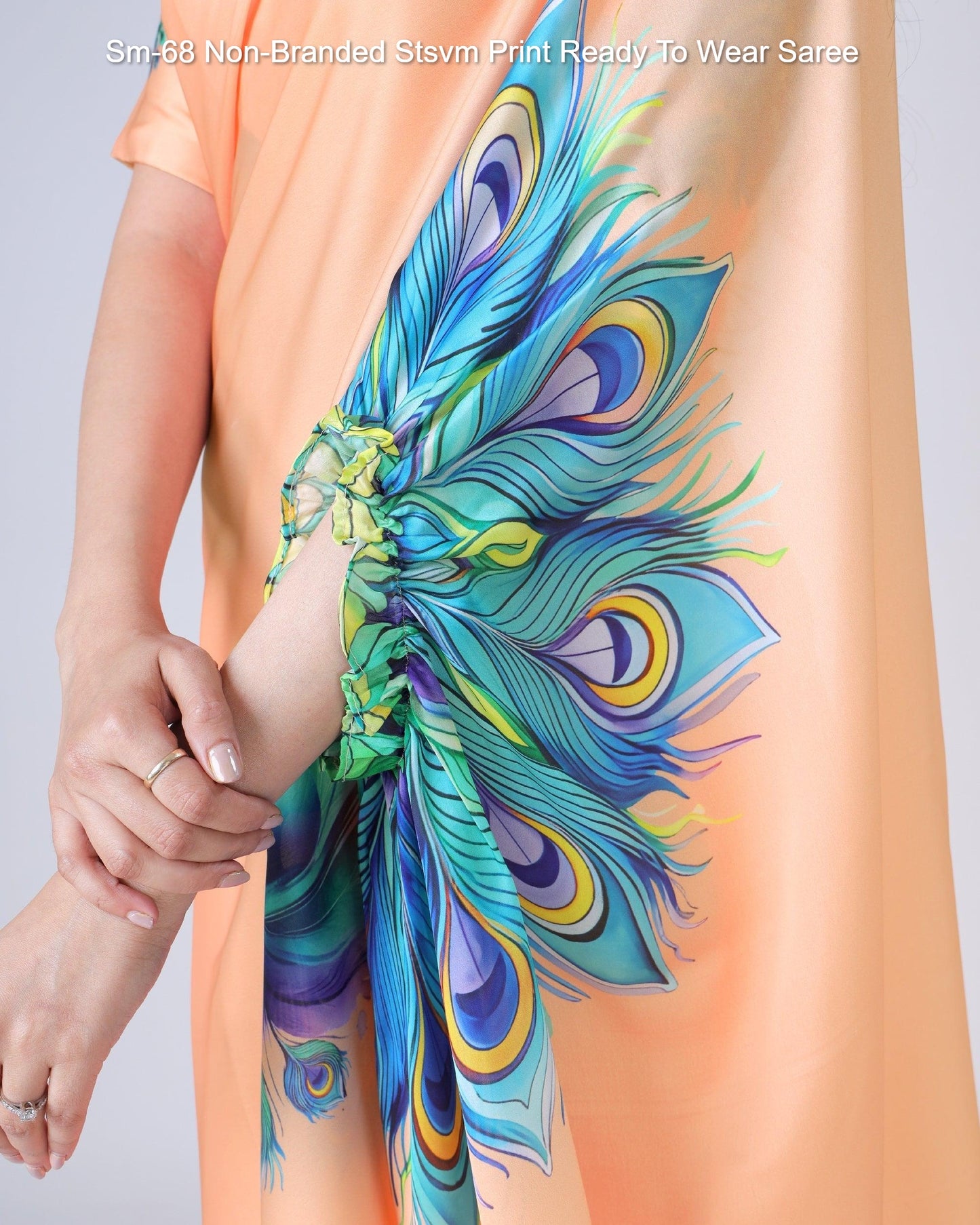 Sm-68 Non-Branded Stsvm Print Ready To Wear Saree