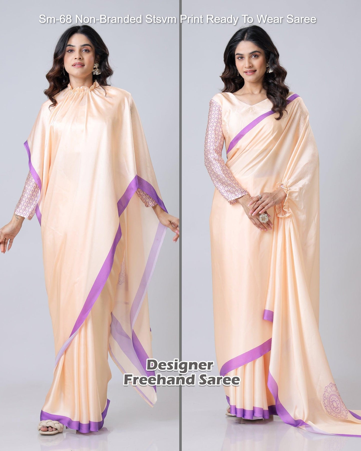 Sm-68 Non-Branded Stsvm Print Ready To Wear Saree