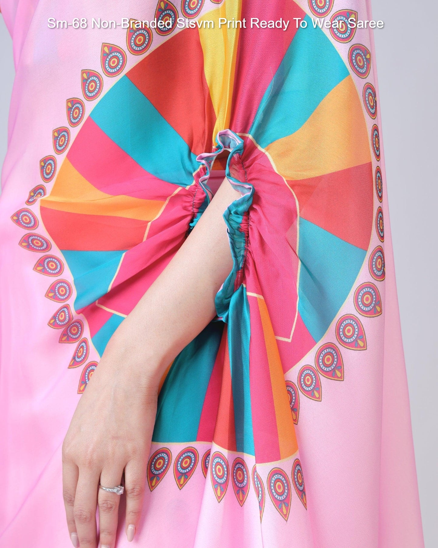 Sm-68 Non-Branded Stsvm Print Ready To Wear Saree