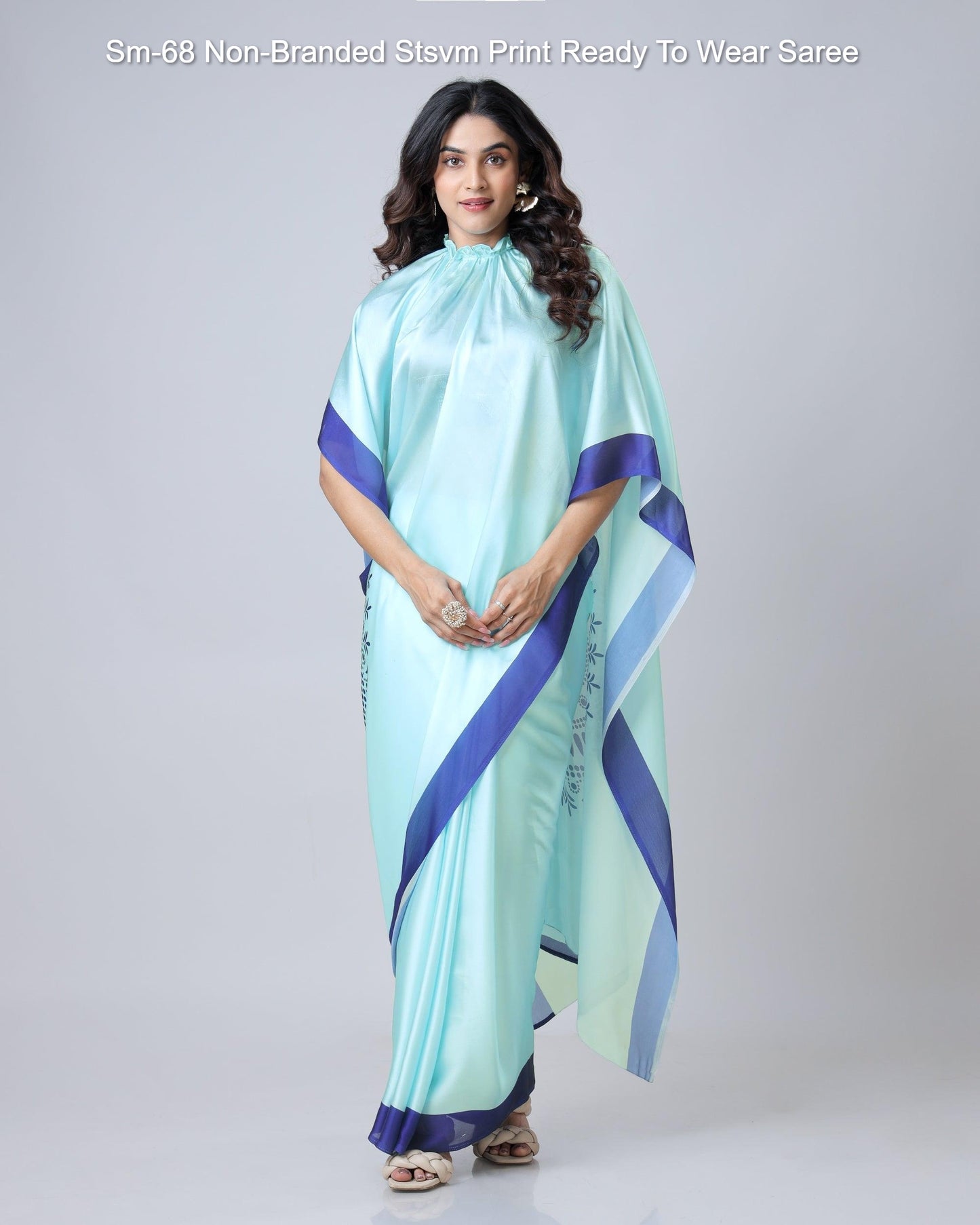 Sm-68 Non-Branded Stsvm Print Ready To Wear Saree