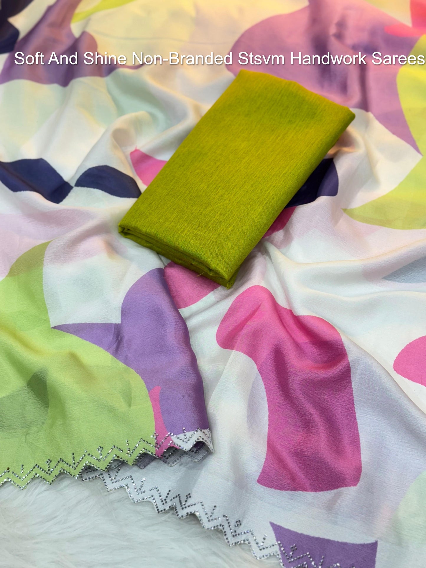 Soft And Shine Non-Branded Stsvm Handwork Sarees