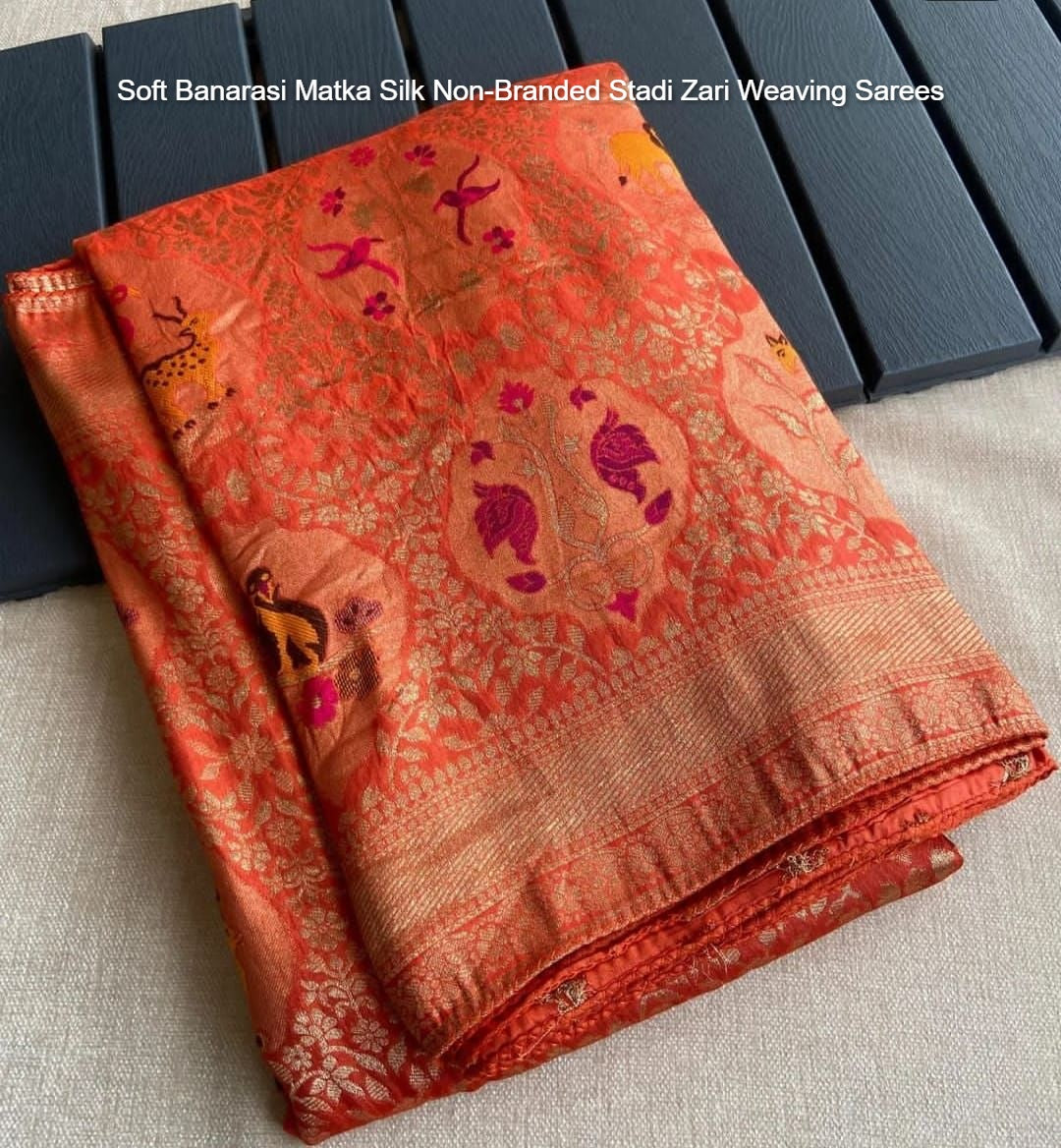 Soft Banarasi Matka Silk Non-Branded Stadi Zari Weaving Sarees