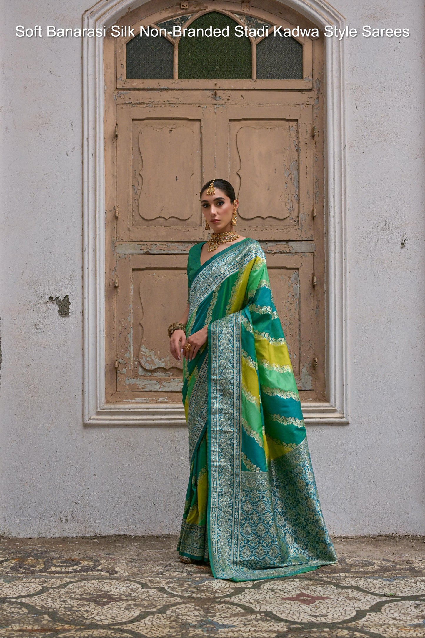 Soft Banarasi Silk Non-Branded Stadi Kadwa Style Sarees