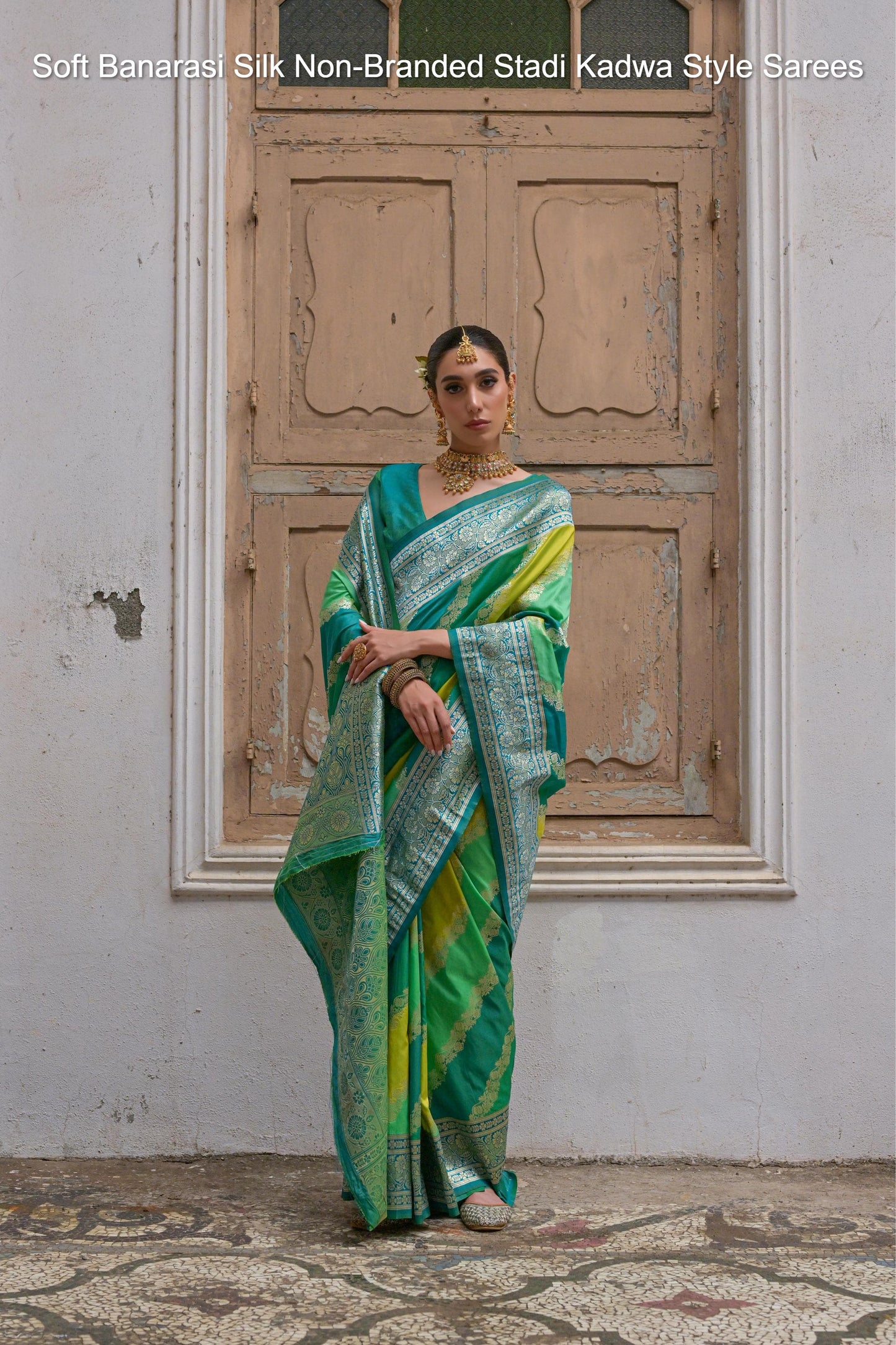 Soft Banarasi Silk Non-Branded Stadi Kadwa Style Sarees