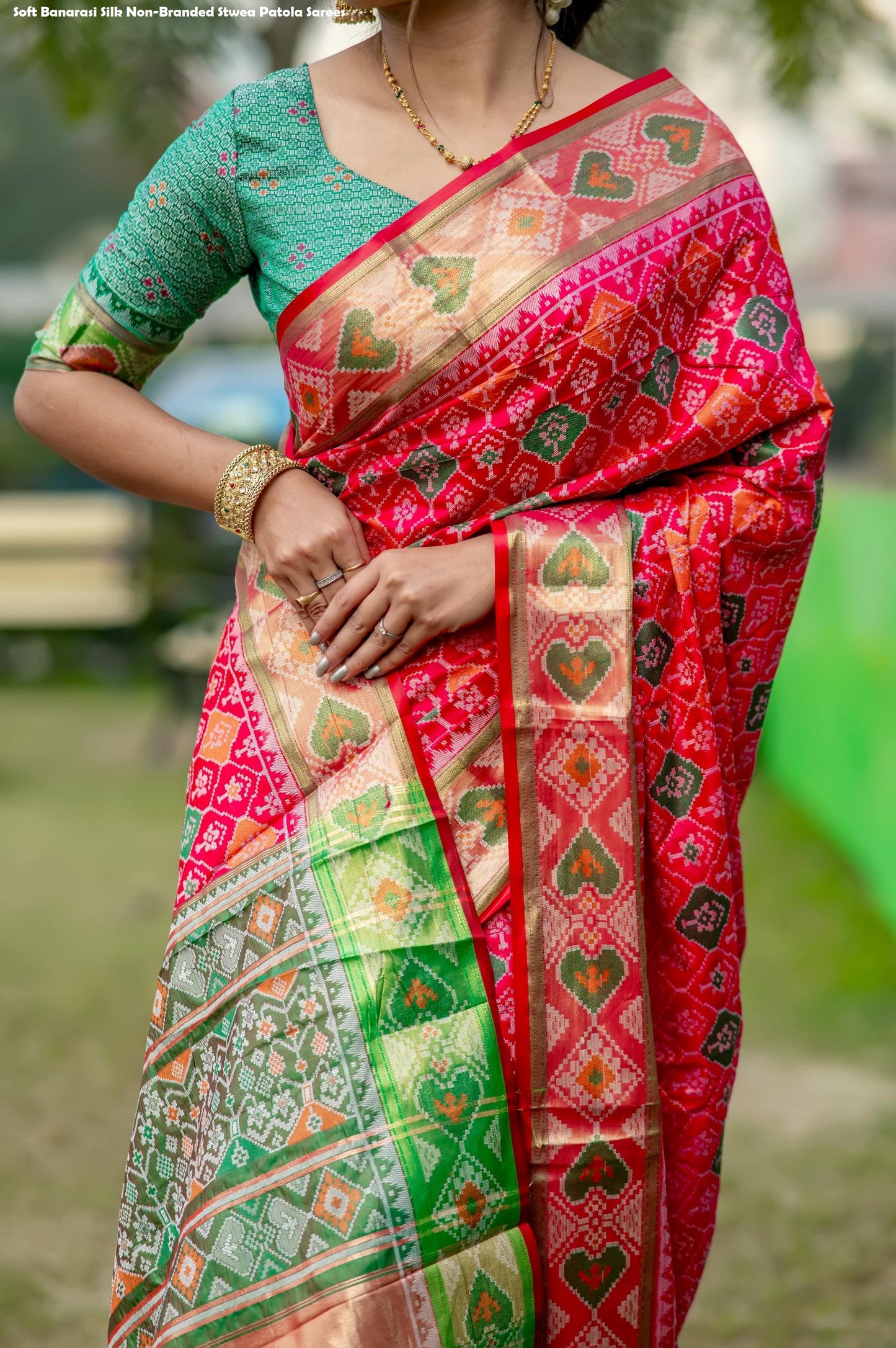 Soft Banarasi Silk Non-Branded Stwea Patola Sarees