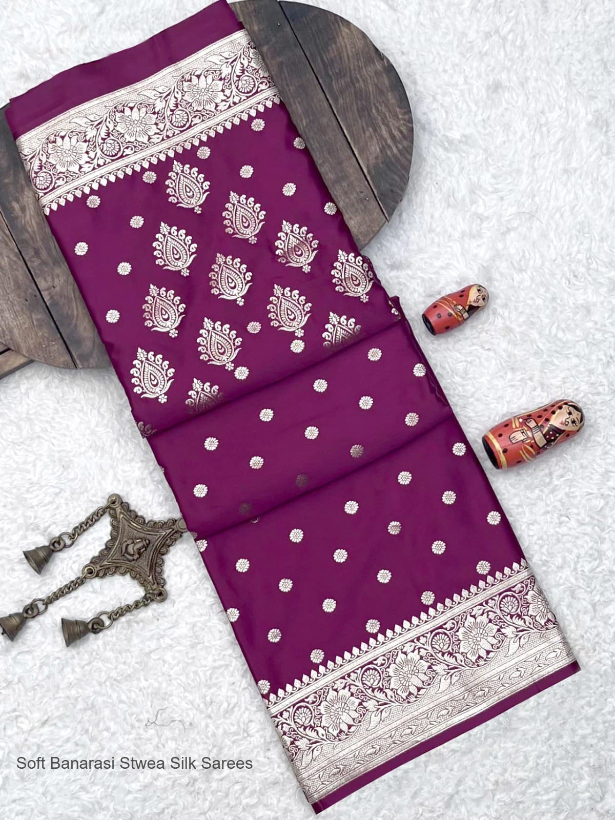 Soft Banarasi Stwea Silk Sarees