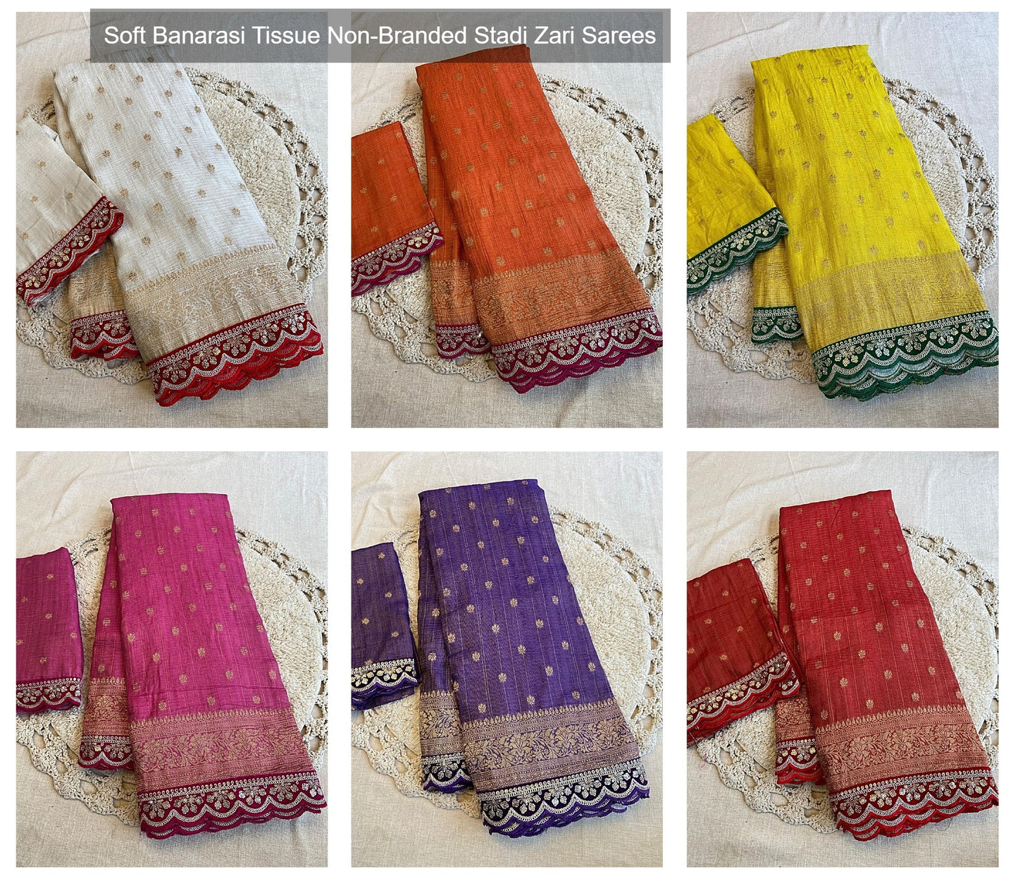 Soft Banarasi Tissue Non-Branded Stadi Zari Sarees