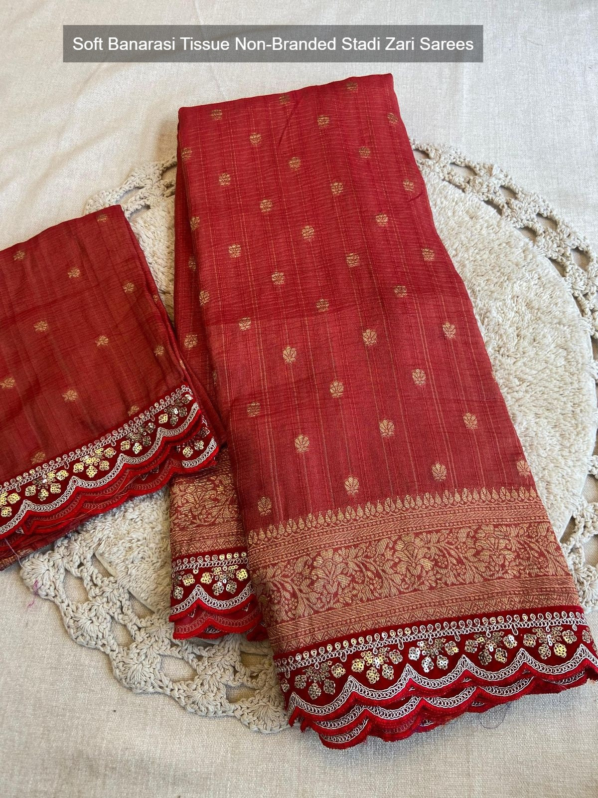 Soft Banarasi Tissue Non-Branded Stadi Zari Sarees