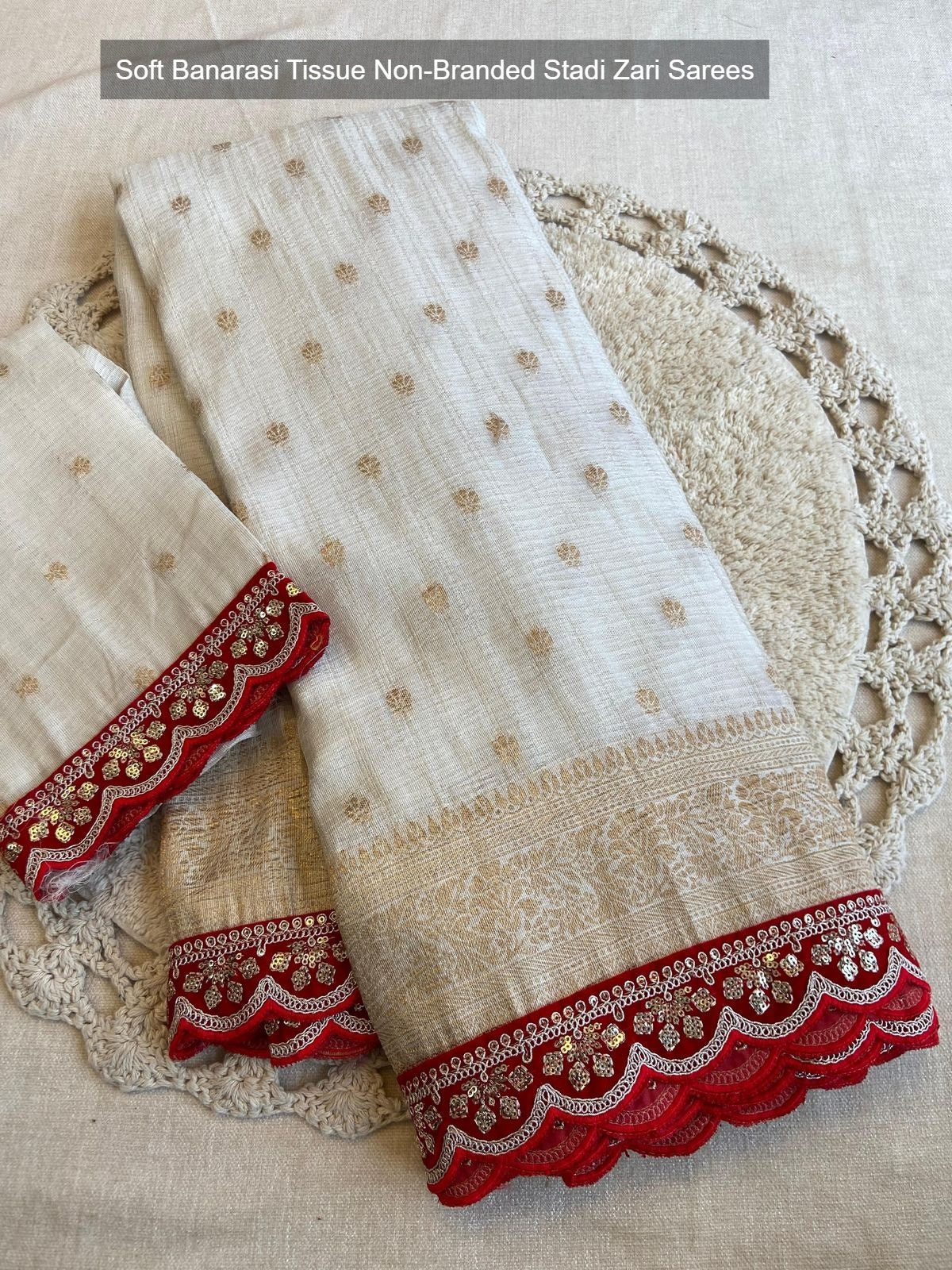 Soft Banarasi Tissue Non-Branded Stadi Zari Sarees