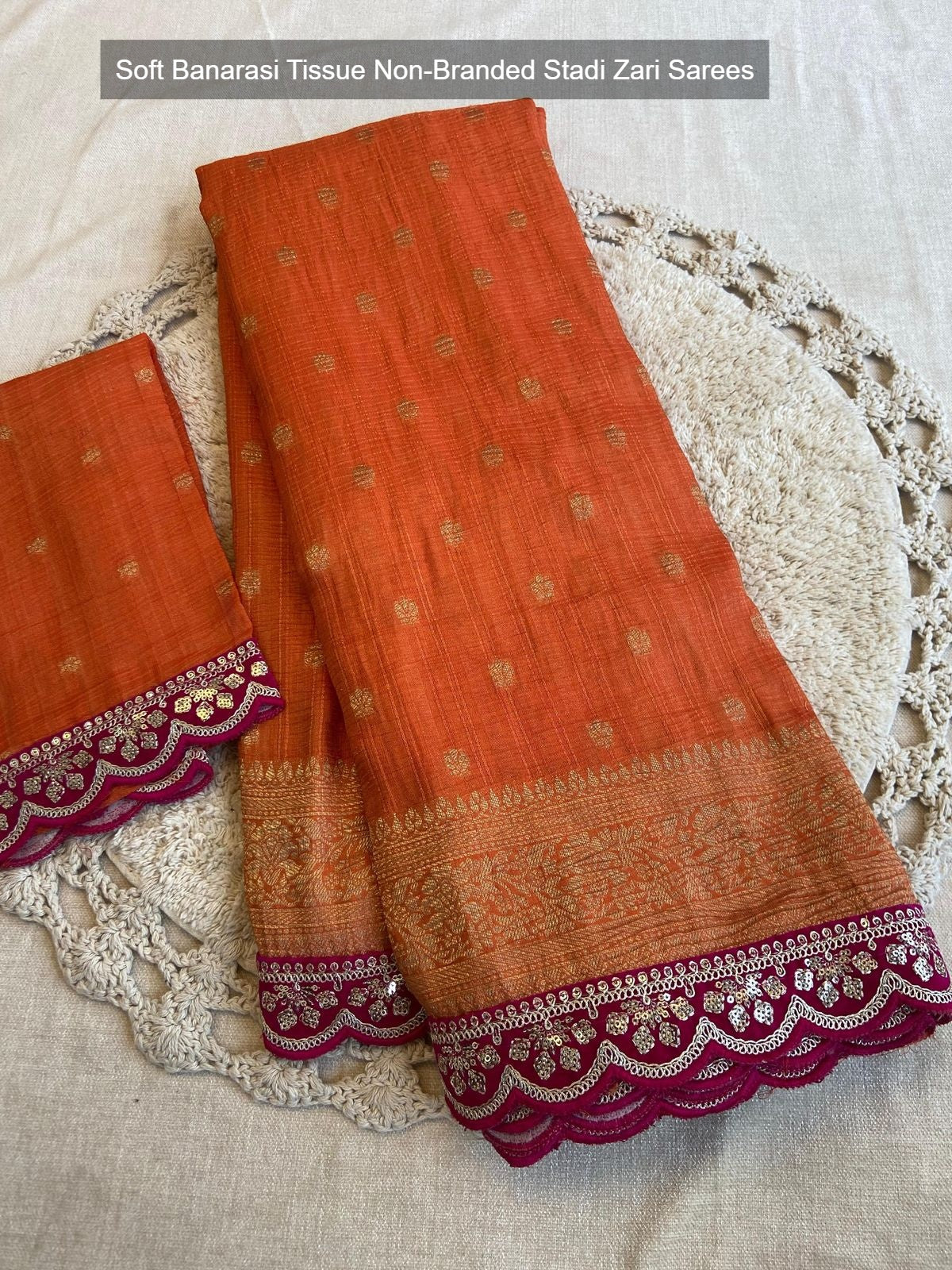 Soft Banarasi Tissue Non-Branded Stadi Zari Sarees