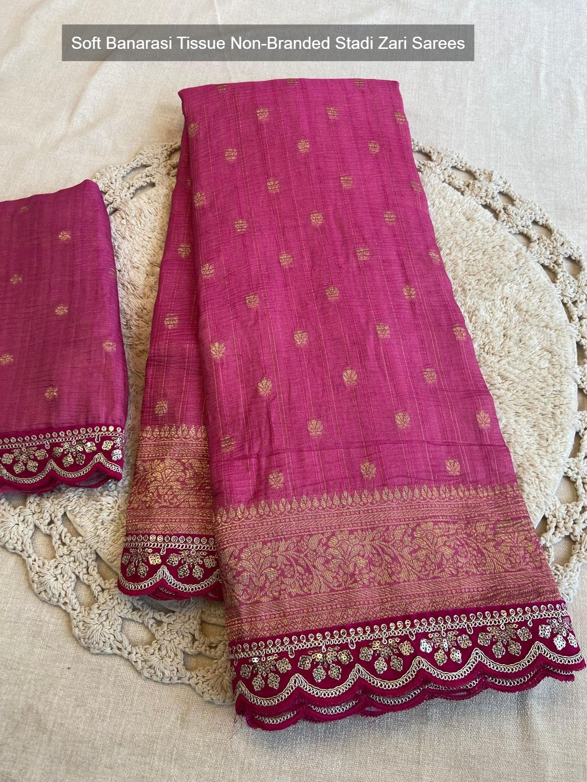 Soft Banarasi Tissue Non-Branded Stadi Zari Sarees