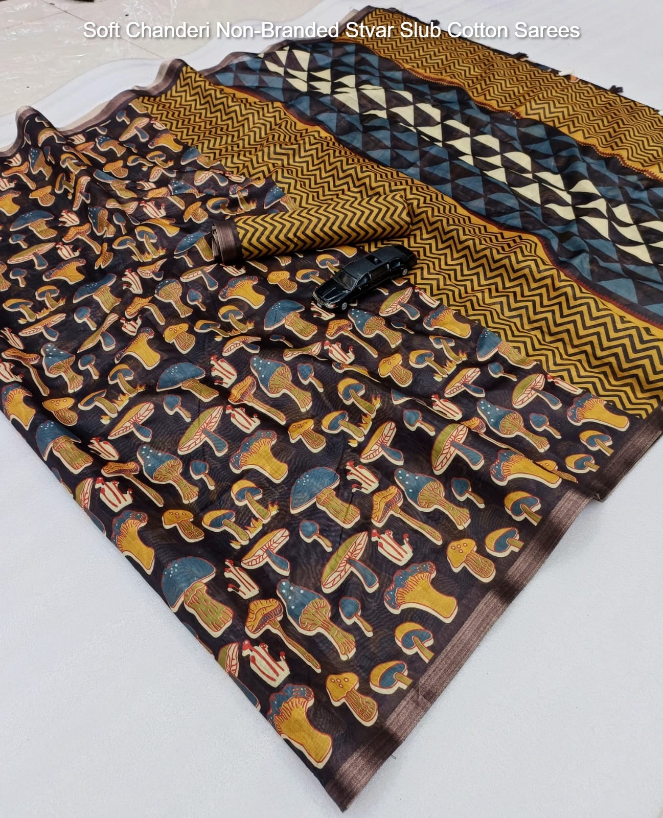 Soft Chanderi Non-Branded Stvar Slub Cotton Sarees