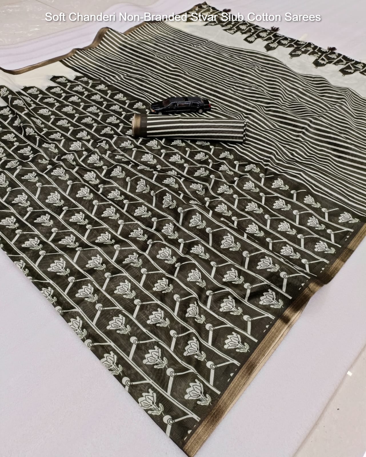 Soft Chanderi Non-Branded Stvar Slub Cotton Sarees