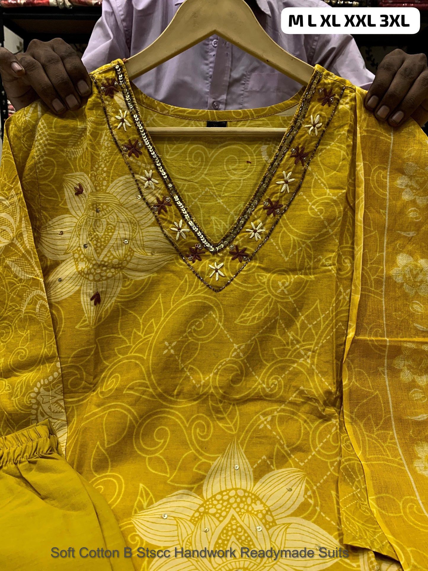 Soft Cotton B Stscc Handwork Readymade Suits