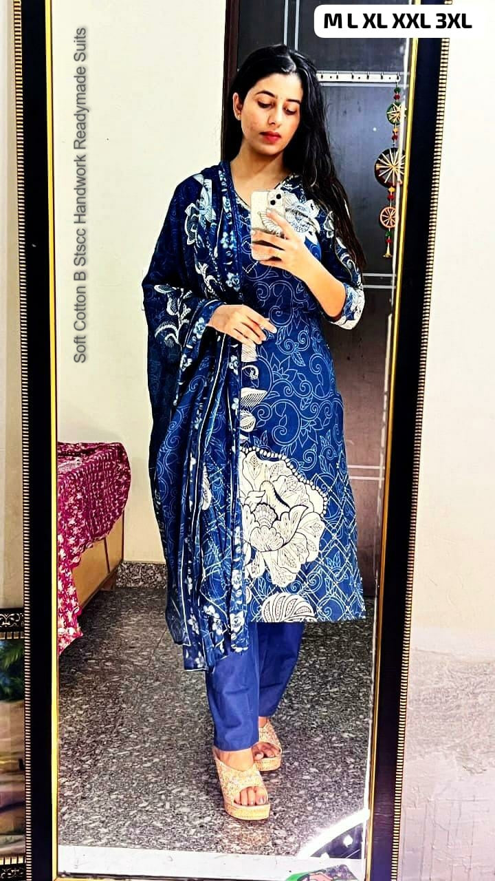 Soft Cotton B Stscc Handwork Readymade Suits