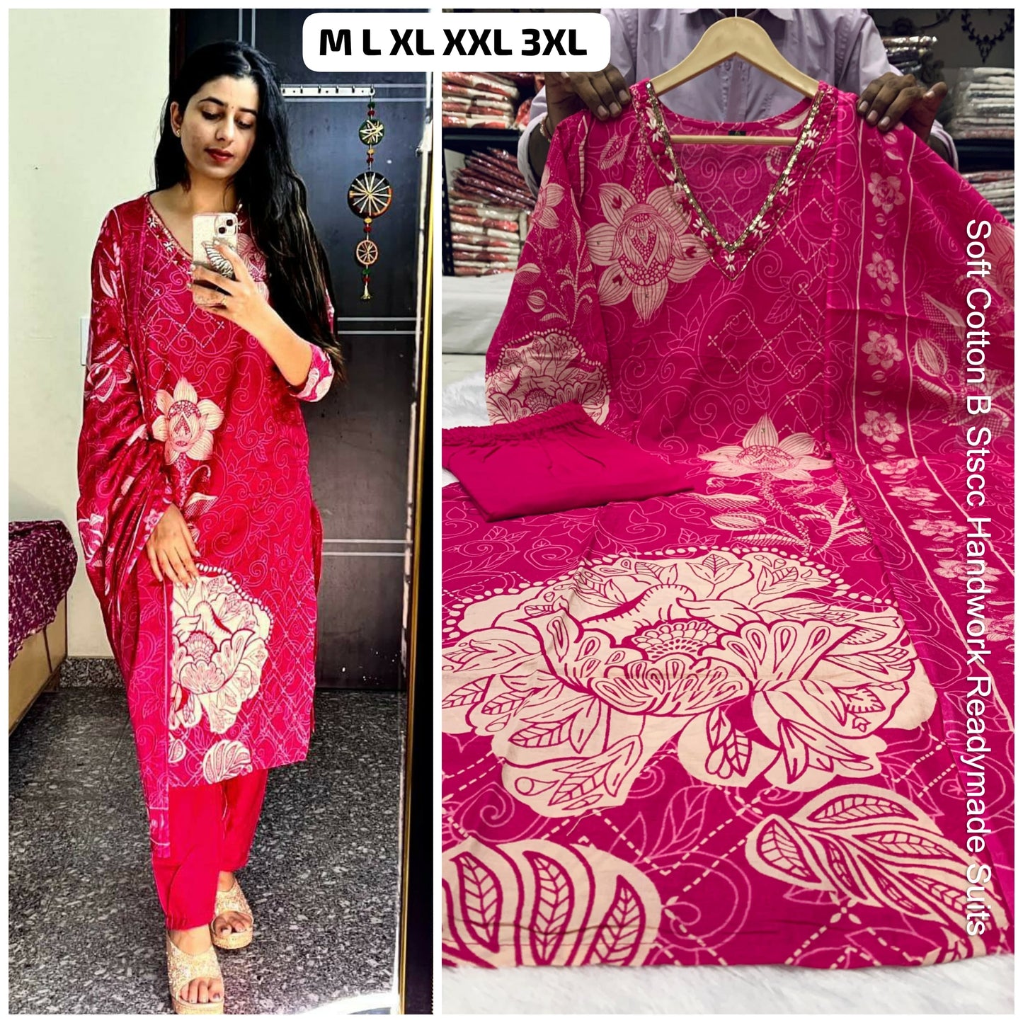 Soft Cotton B Stscc Handwork Readymade Suits