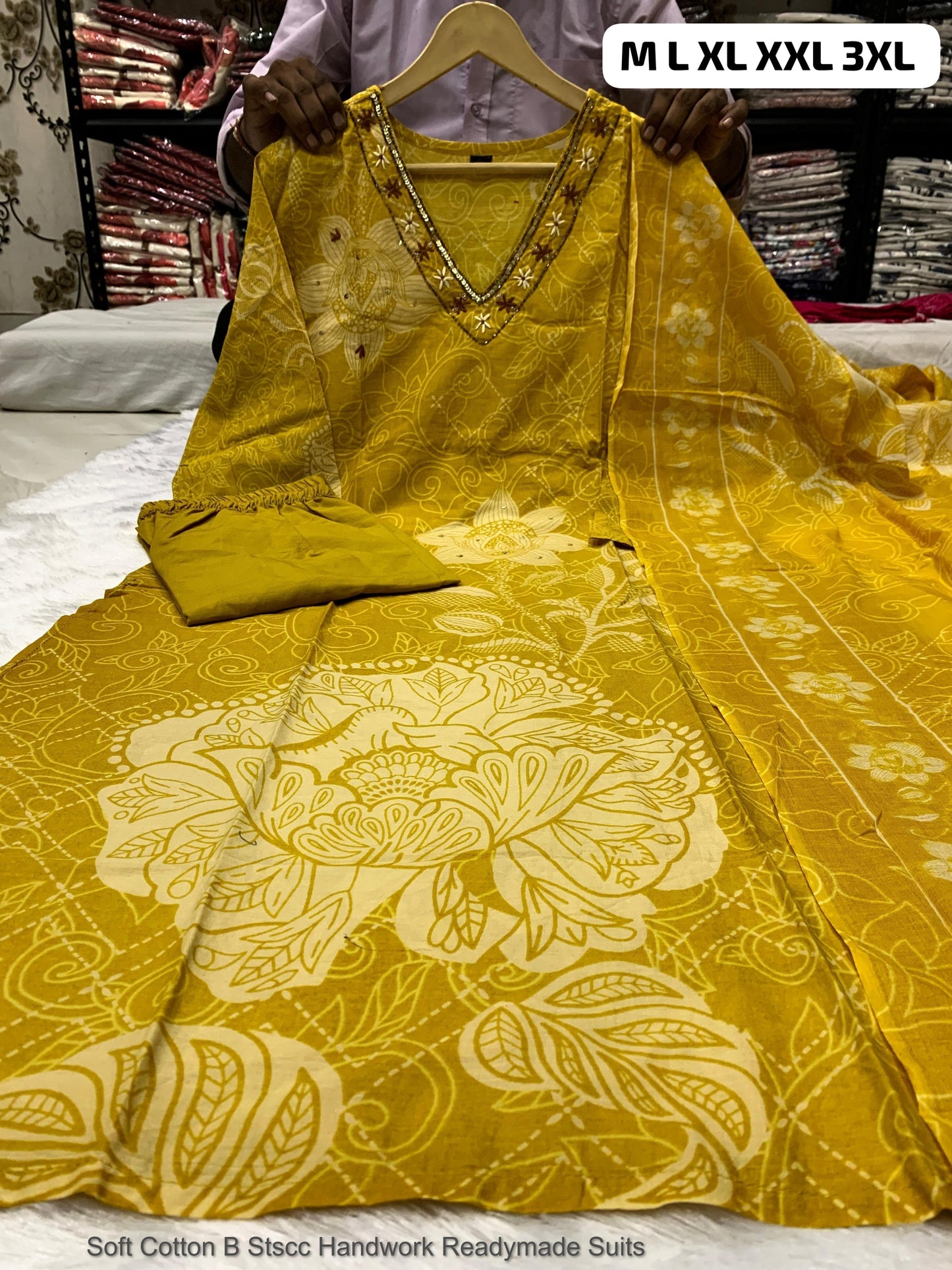 Soft Cotton B Stscc Handwork Readymade Suits