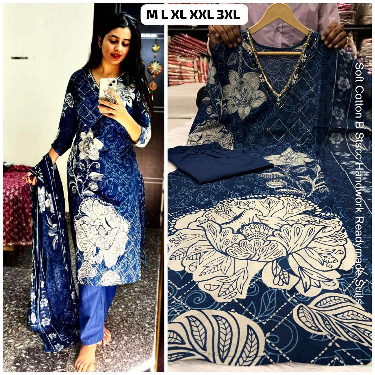 Soft Cotton B Stscc Handwork Readymade Suits