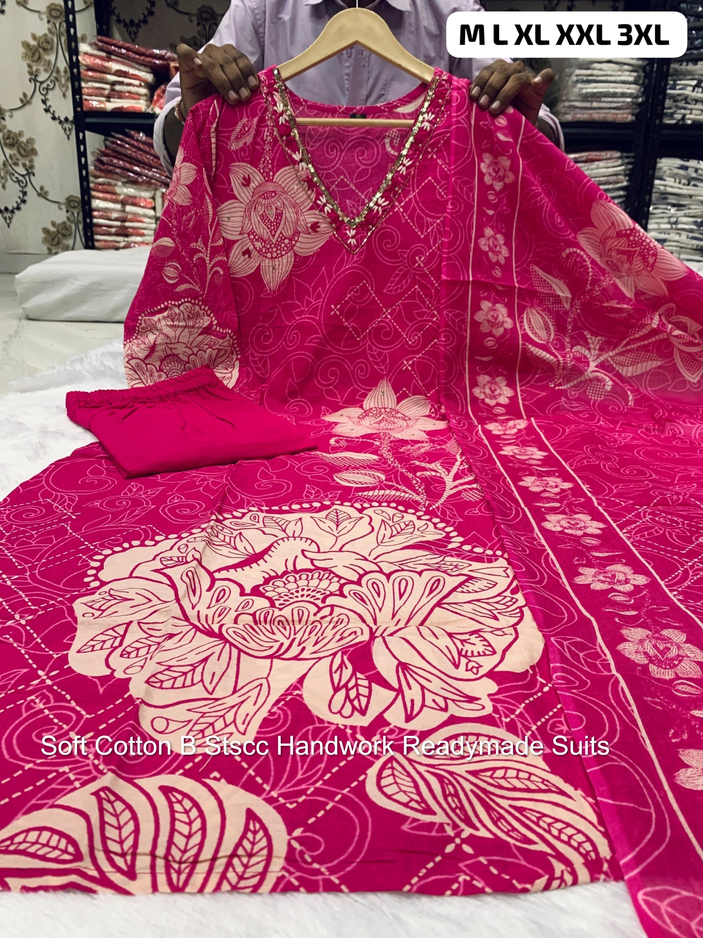 Soft Cotton B Stscc Handwork Readymade Suits