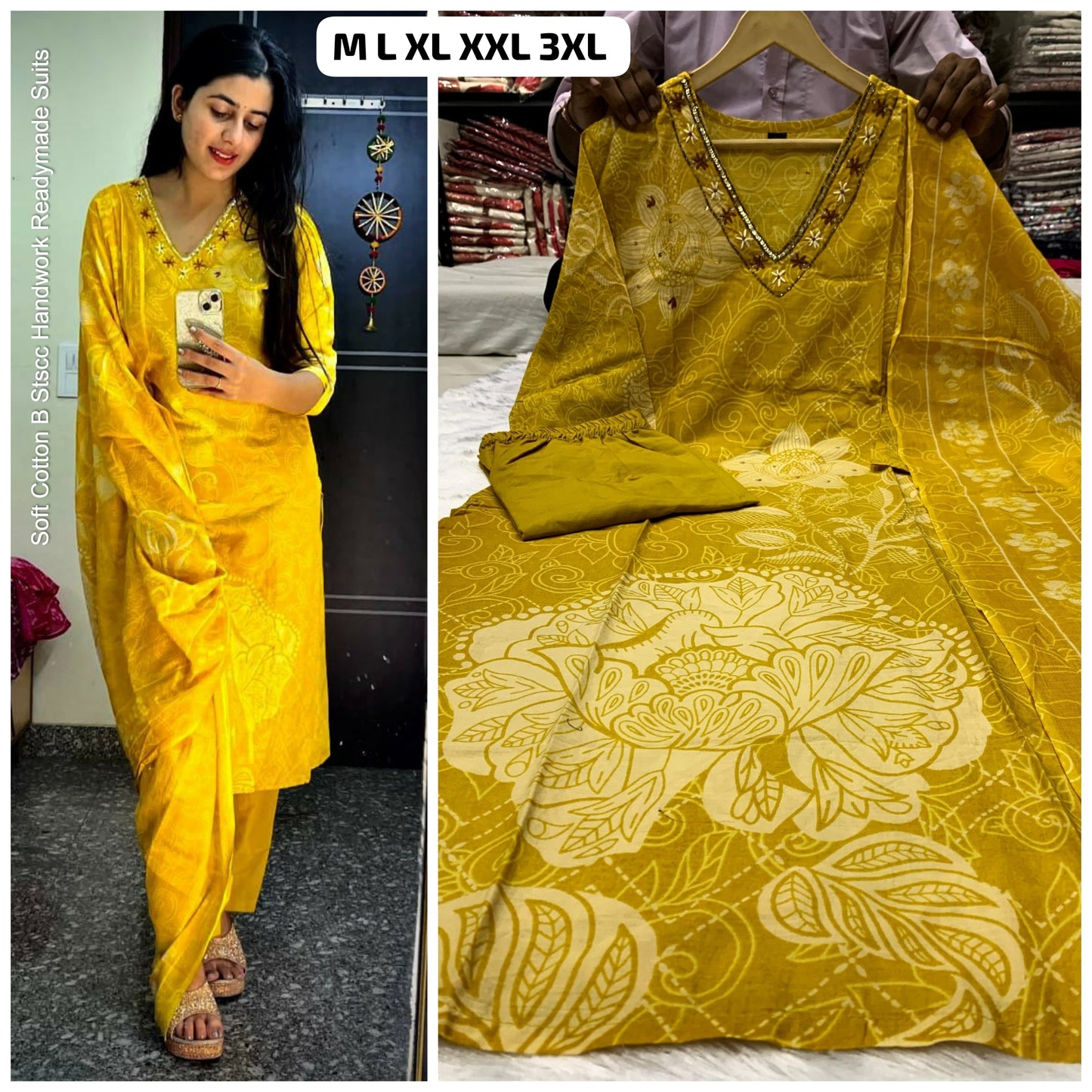 Soft Cotton B Stscc Handwork Readymade Suits