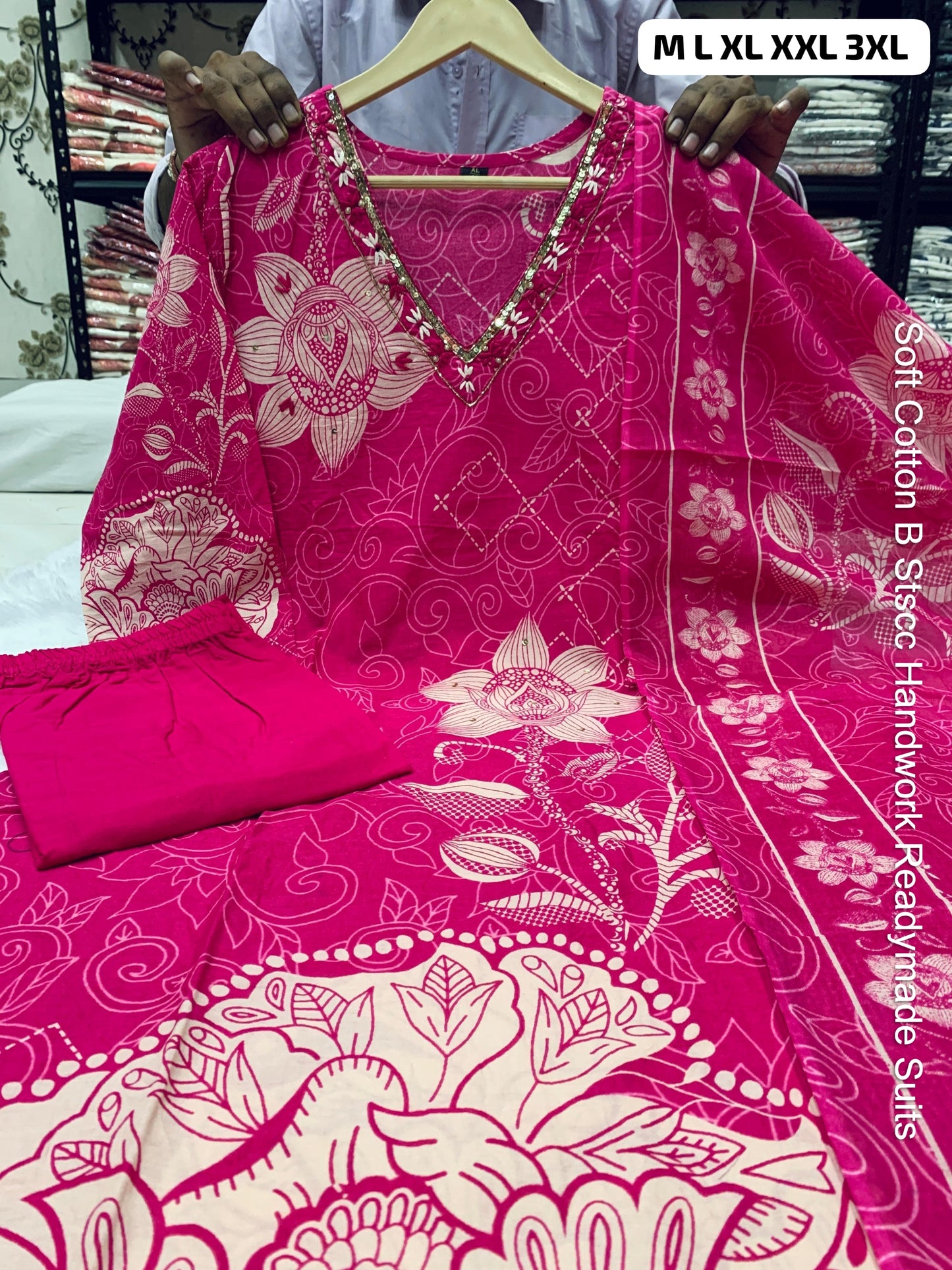 Soft Cotton B Stscc Handwork Readymade Suits