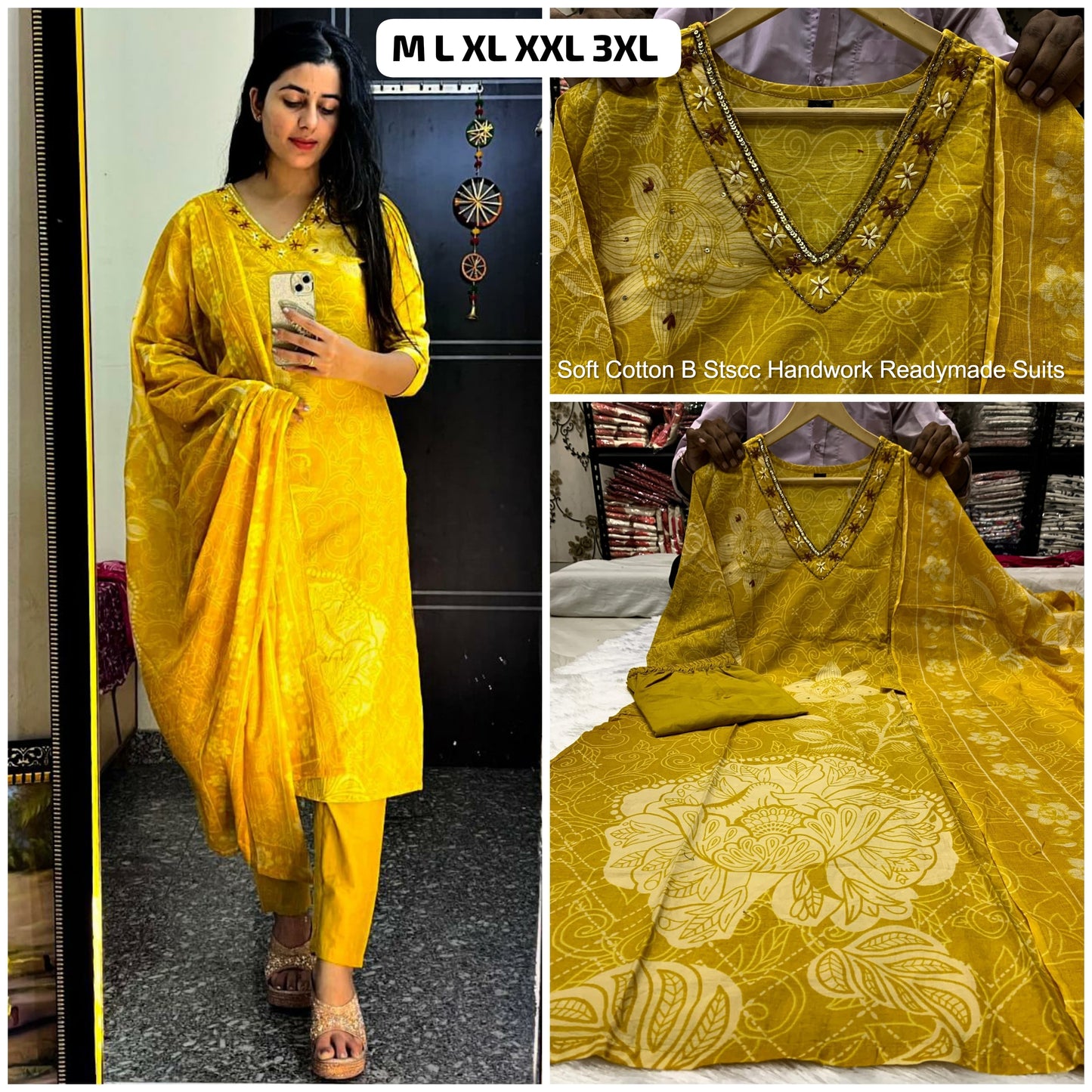 Soft Cotton B Stscc Handwork Readymade Suits