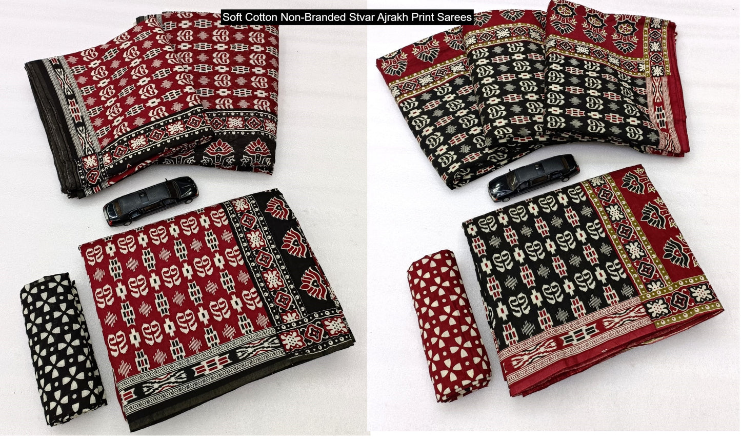 Soft Cotton Non-Branded Stvar Ajrakh Print Sarees