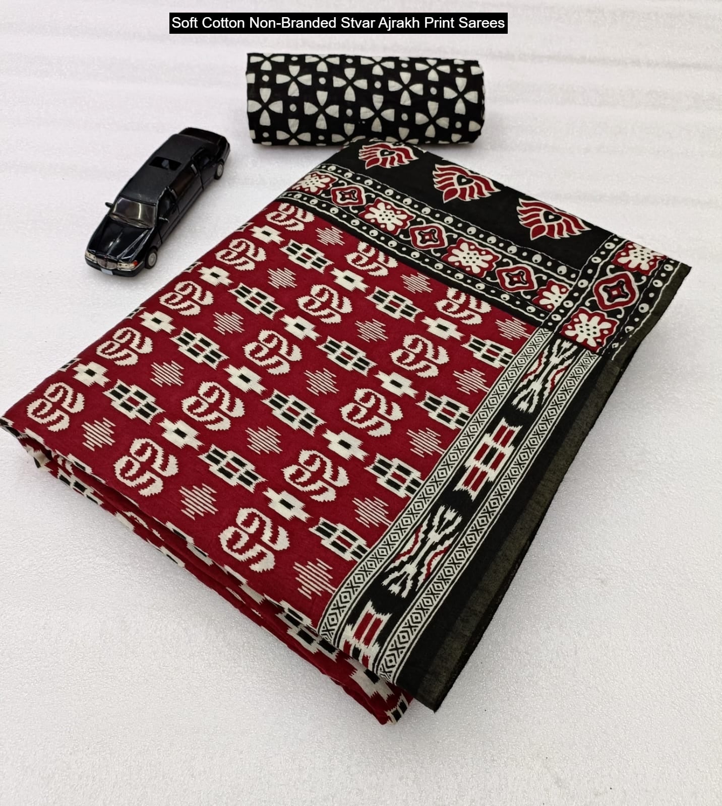 Soft Cotton Non-Branded Stvar Ajrakh Print Sarees