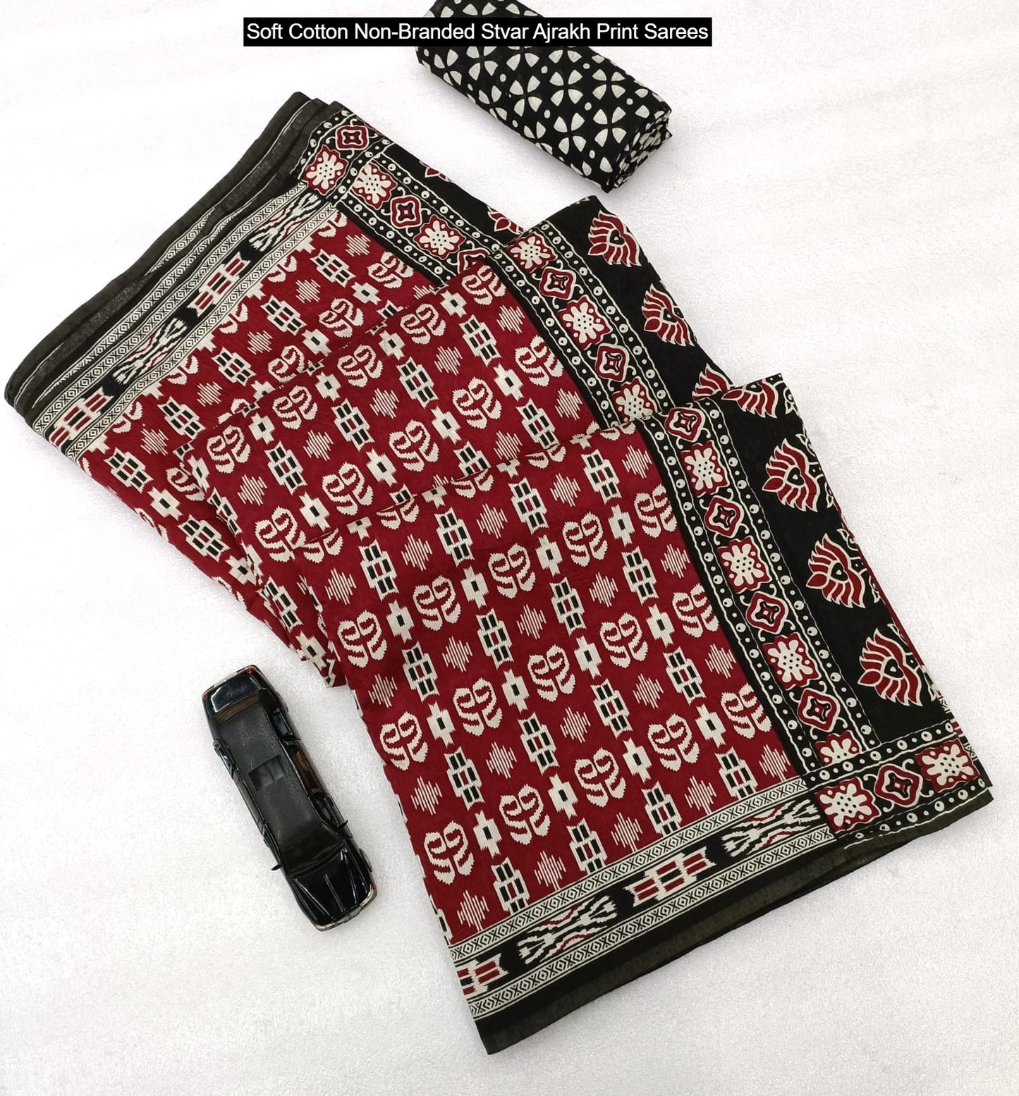 Soft Cotton Non-Branded Stvar Ajrakh Print Sarees