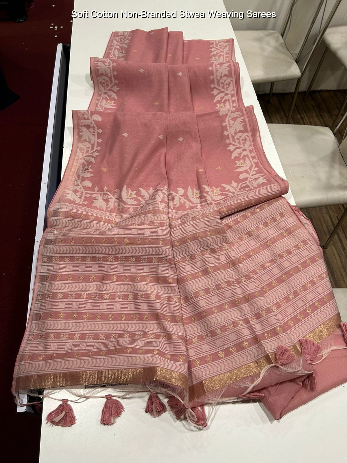 Soft Cotton Non-Branded Stwea Weaving Sarees