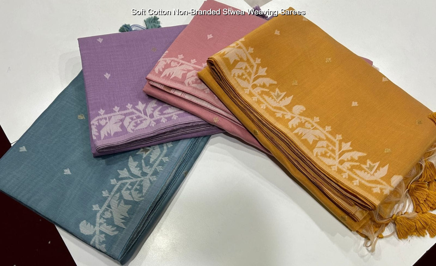 Soft Cotton Non-Branded Stwea Weaving Sarees