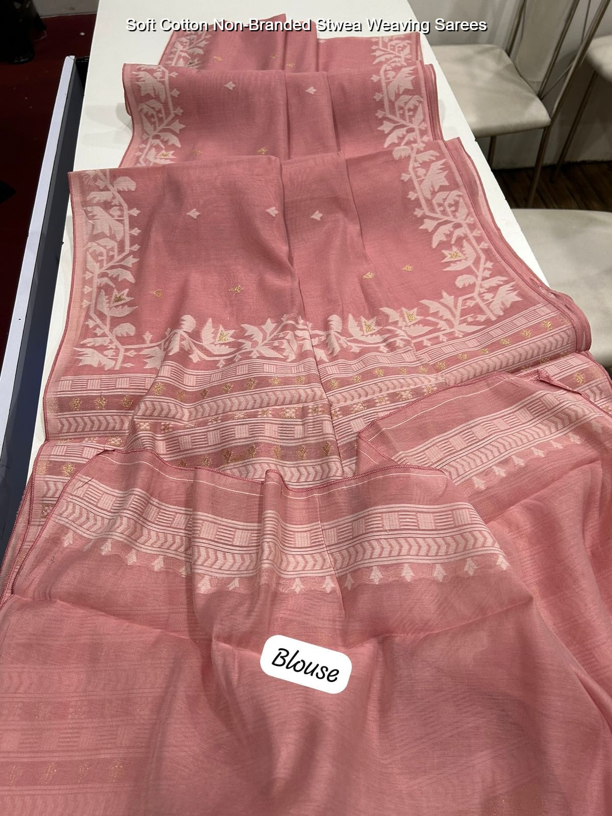 Soft Cotton Non-Branded Stwea Weaving Sarees