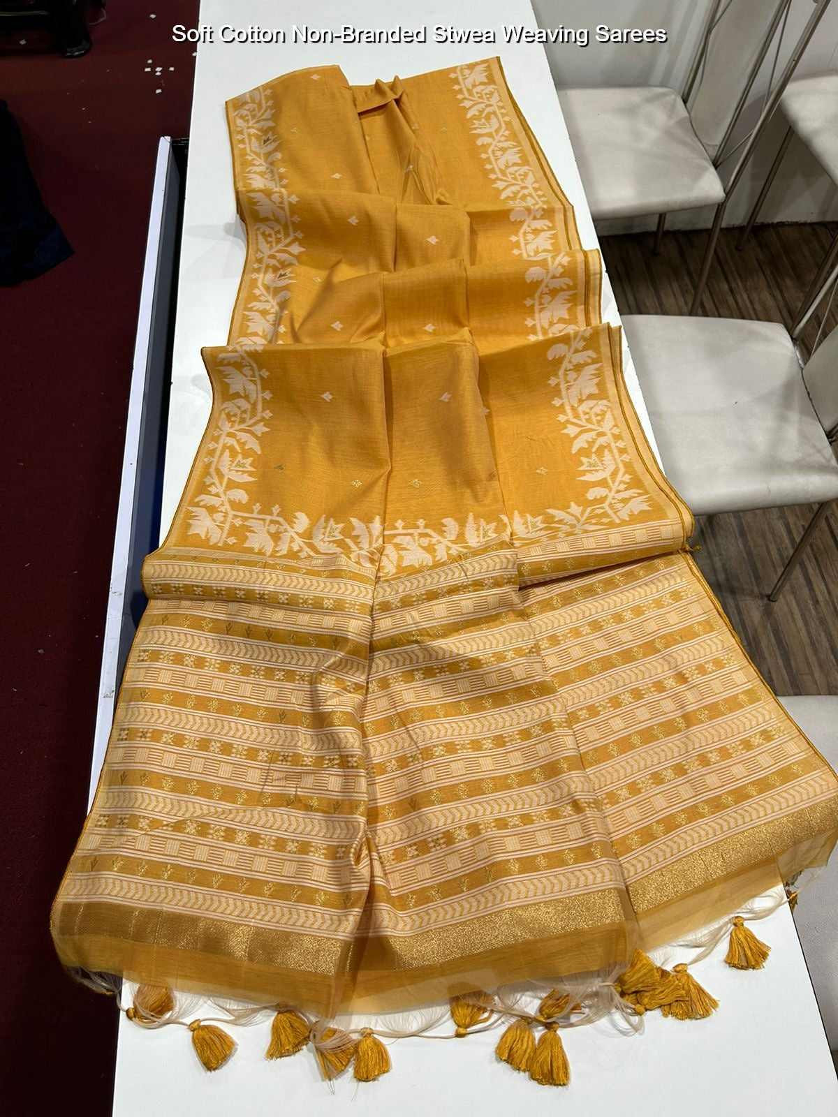 Soft Cotton Non-Branded Stwea Weaving Sarees