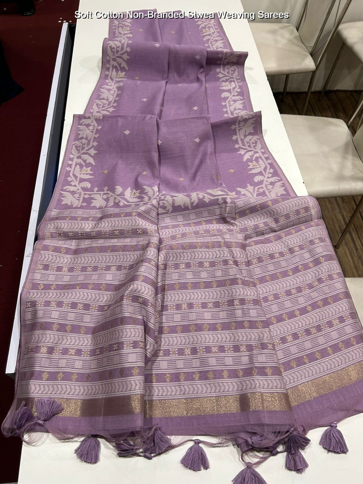 Soft Cotton Non-Branded Stwea Weaving Sarees