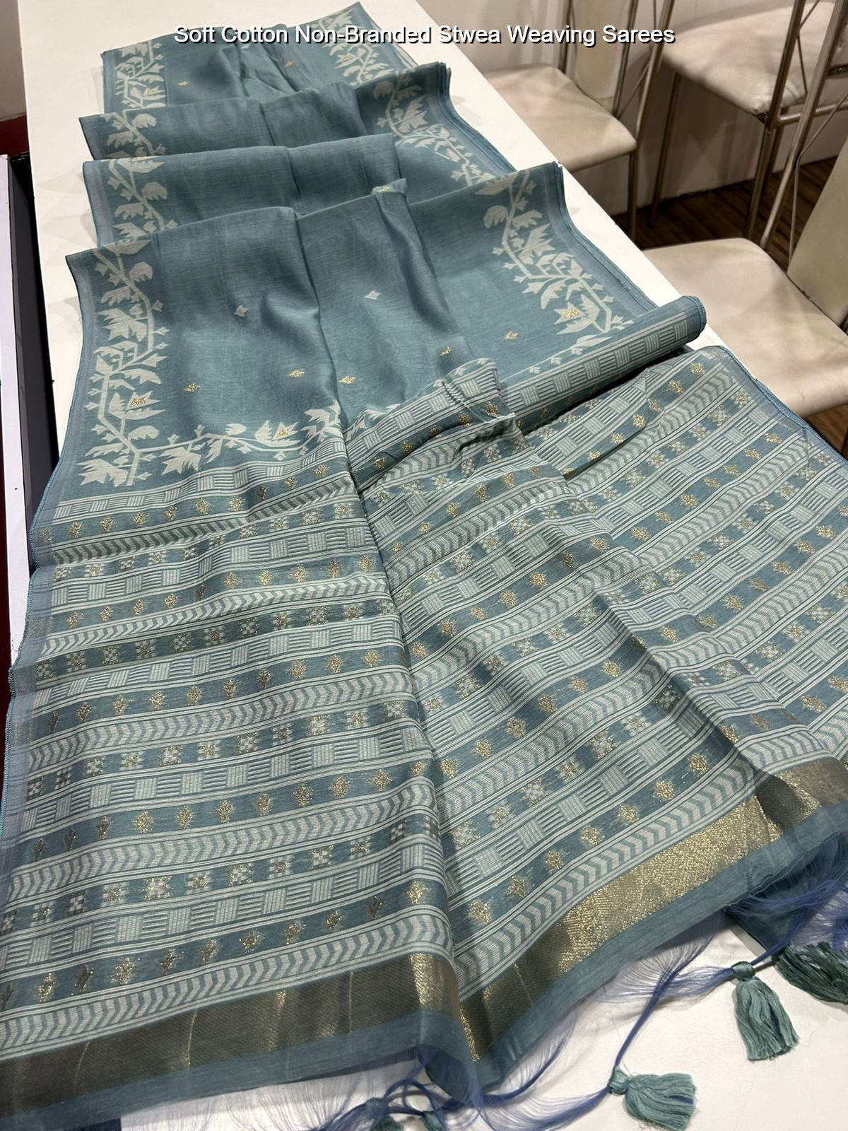 Soft Cotton Non-Branded Stwea Weaving Sarees