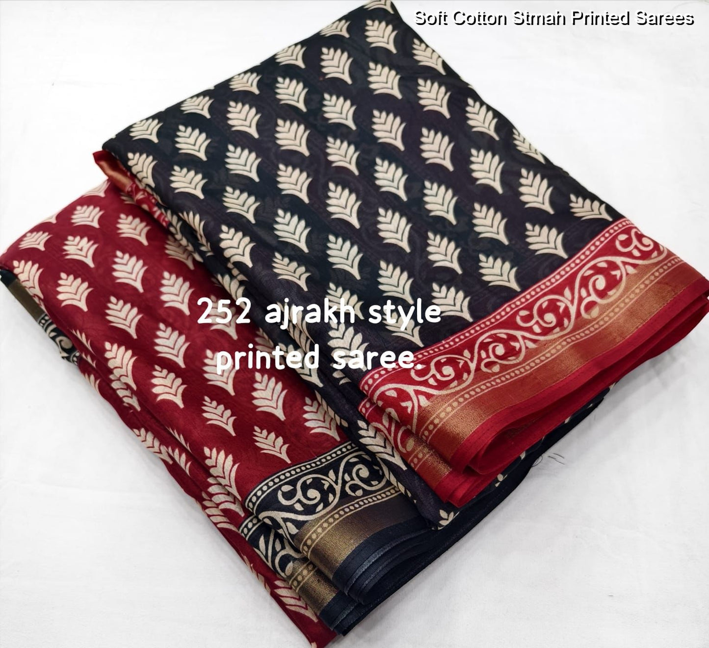 Soft Cotton Stmah Printed Sarees