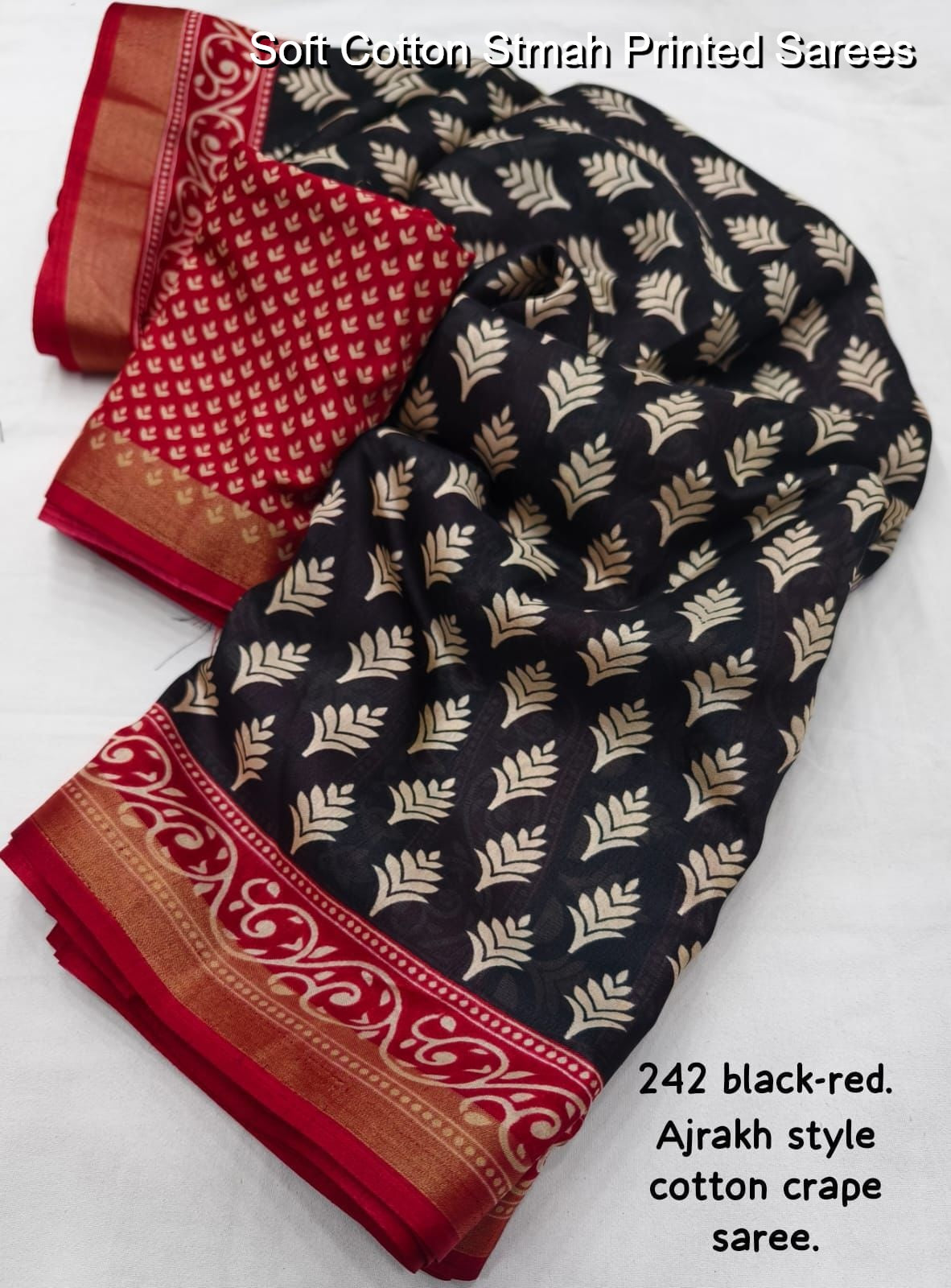 Soft Cotton Stmah Printed Sarees