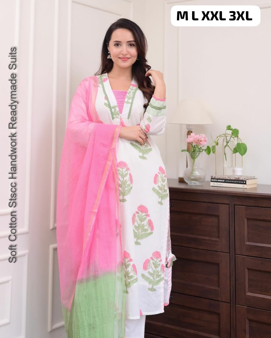 Soft Cotton Stscc Handwork Readymade Suits