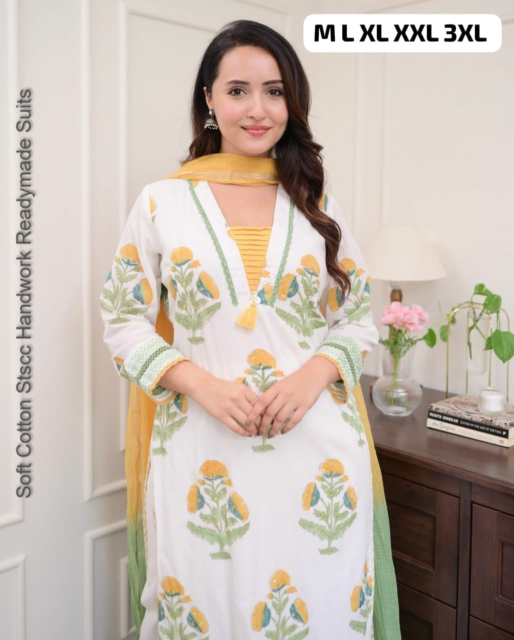 Soft Cotton Stscc Handwork Readymade Suits