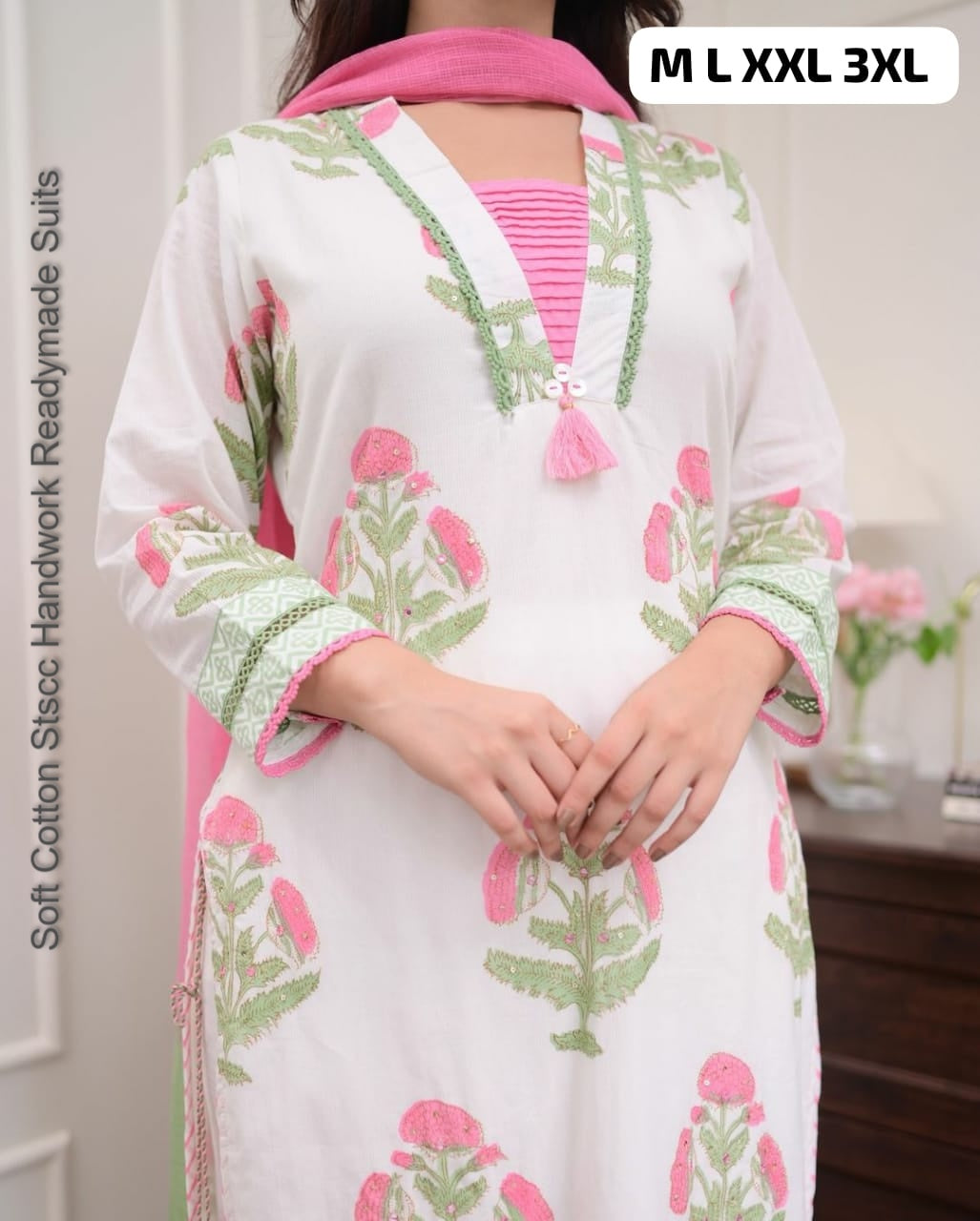 Soft Cotton Stscc Handwork Readymade Suits