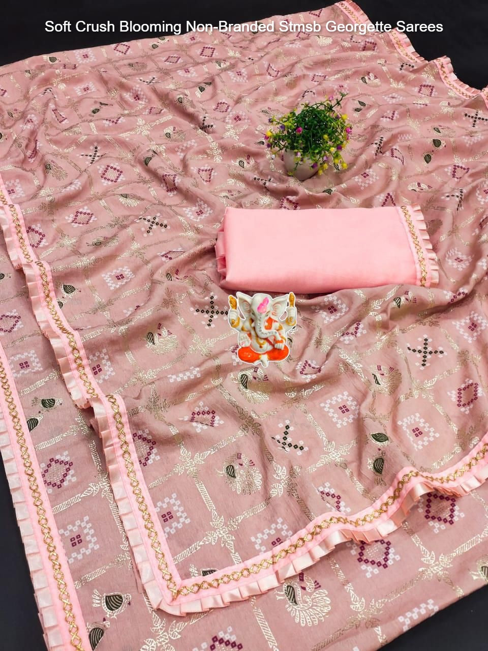 Soft Crush Blooming Non-Branded Stmsb Georgette Sarees