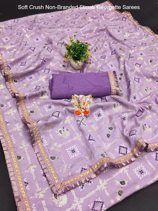 Soft Crush Non-Branded Stmsb Georgette Sarees