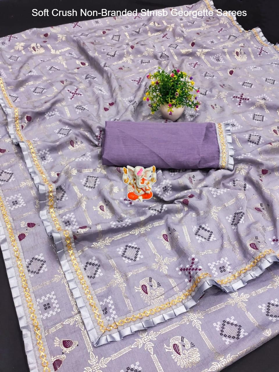 Soft Crush Non-Branded Stmsb Georgette Sarees