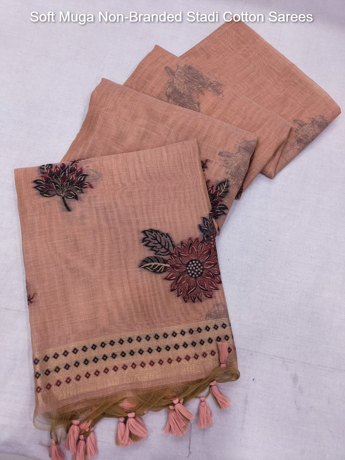 Soft Muga Non-Branded Stadi Cotton Sarees