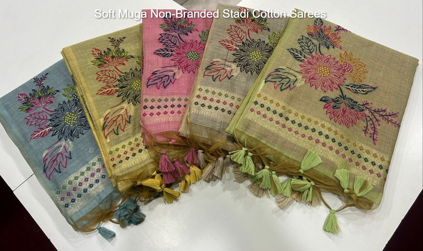 Soft Muga Non-Branded Stadi Cotton Sarees