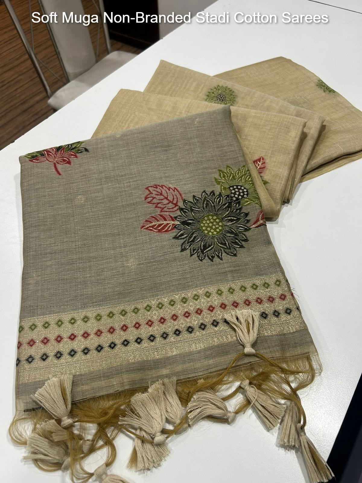 Soft Muga Non-Branded Stadi Cotton Sarees