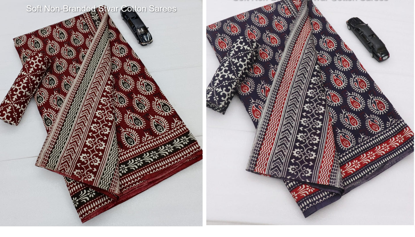 Soft Non-Branded Stvar Cotton Sarees